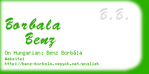 borbala benz business card